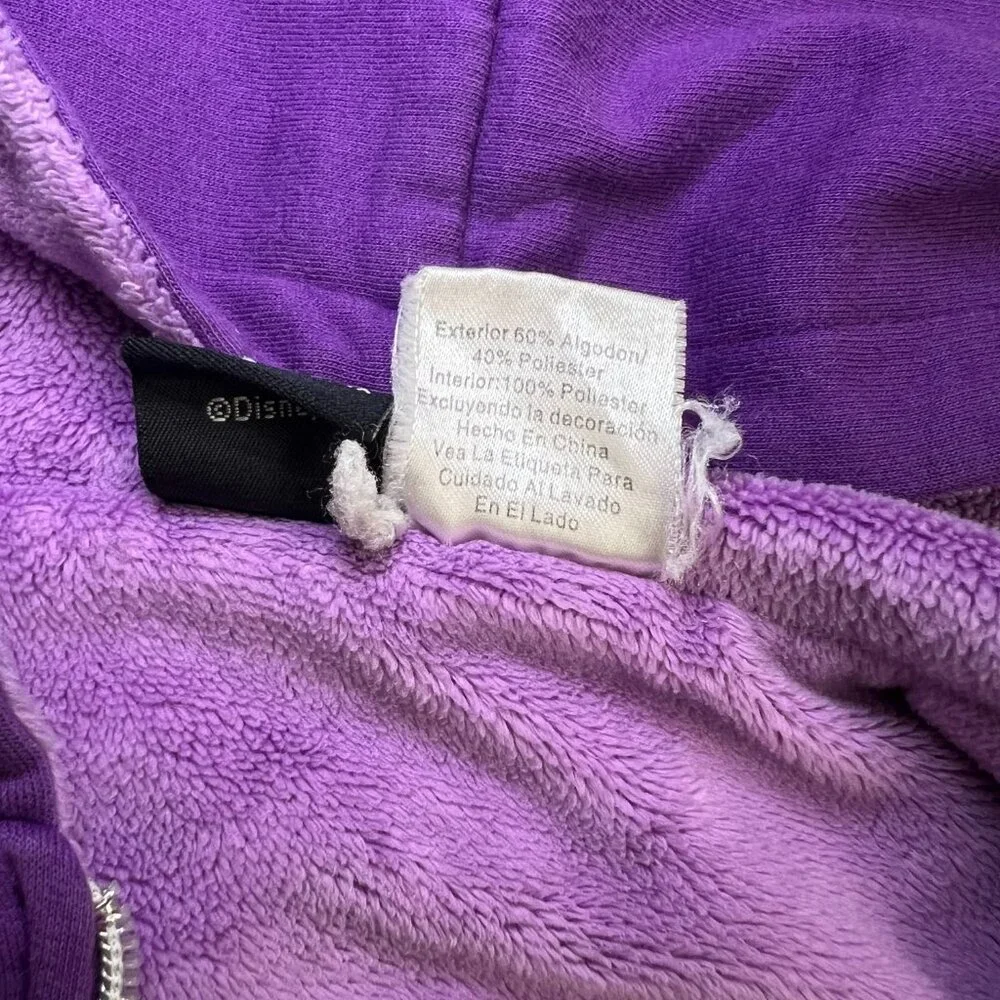 Disney Hannah Montana Purple Zip Hoodie Jacket Girls Size 7/8 Embroidered Pocket